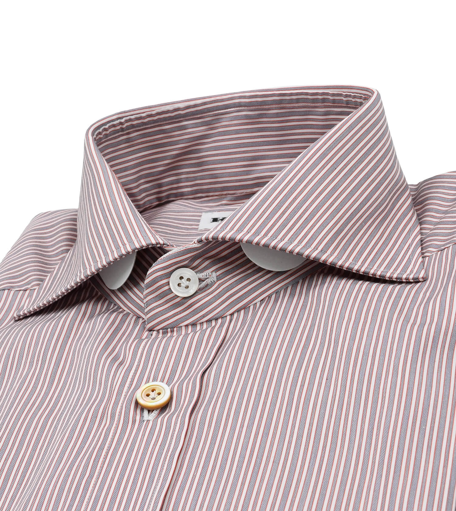 KITON Grey/Red Track Stripe Sport Shirt