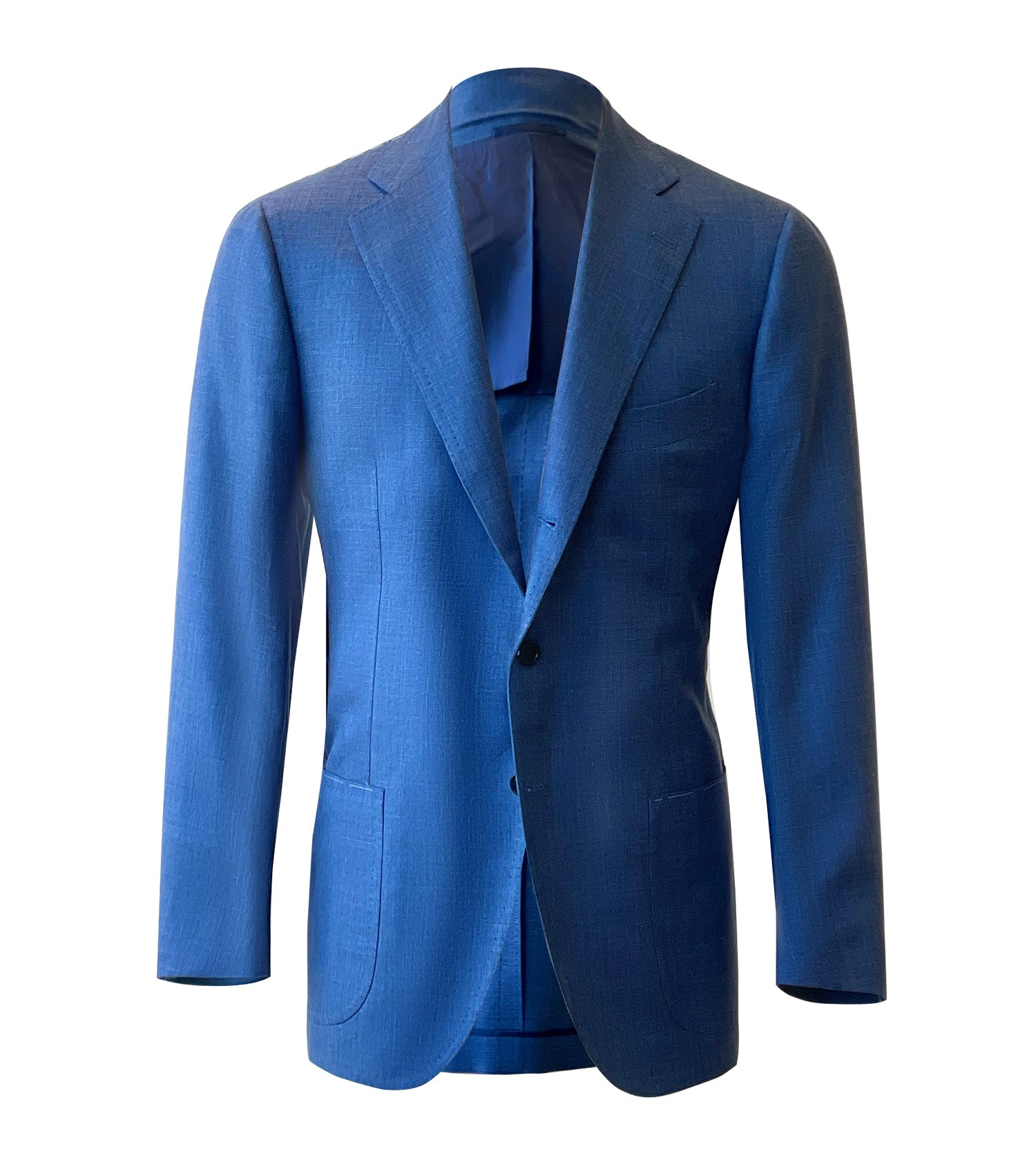 CESARE ATTOLINI NAPOLI Mid Blue Wool Silk Linen Blazer