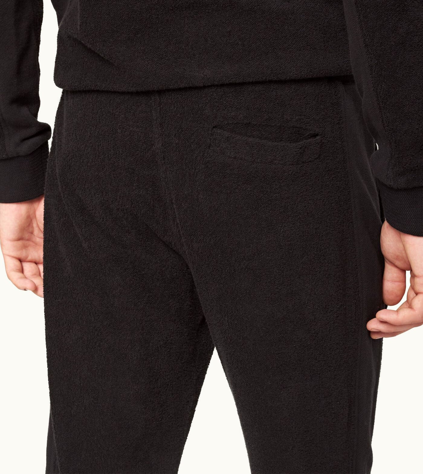 ORLEBAR BROWN Duxbury Black Multi-Texture Terry Sweatpants