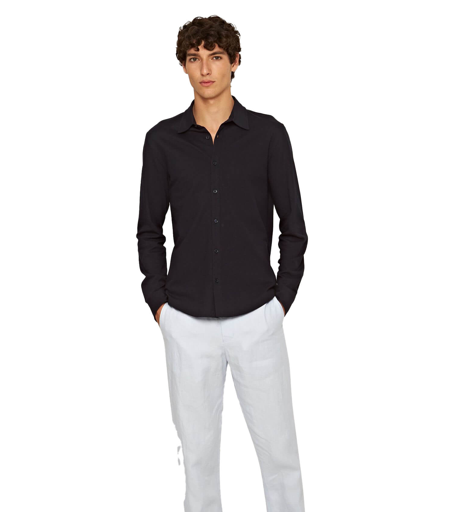 ORLEBAR BROWN Giles Pique Classic Collar Long Sleeve Shirt +Colors