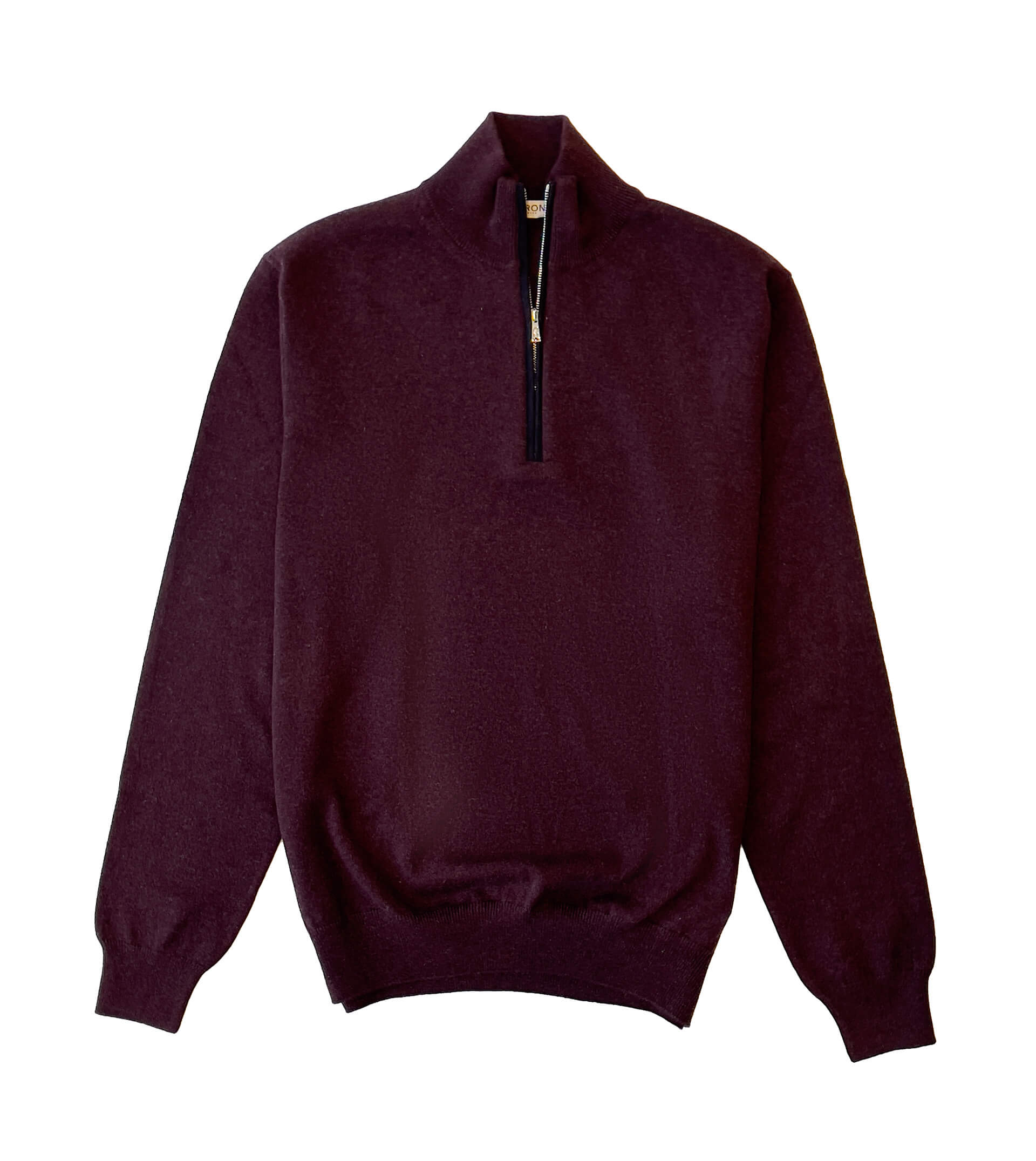 FIORONI CASHMERE 1/2 Zip Dark Plum Sweater