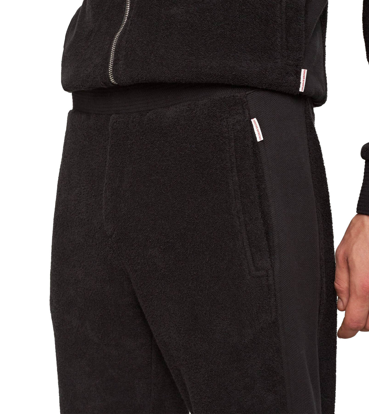 ORLEBAR BROWN Duxbury Black Multi-Texture Terry Sweatpants | Sam Malouf ...