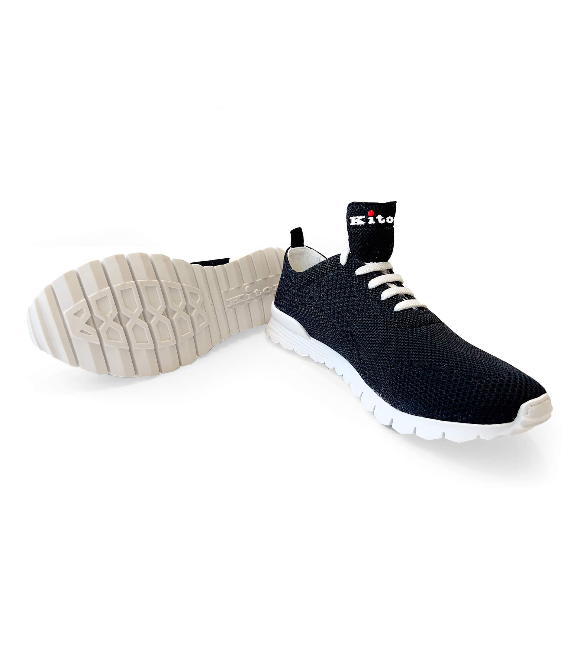 KITON Sneaker Knit Lace-Up, in Black