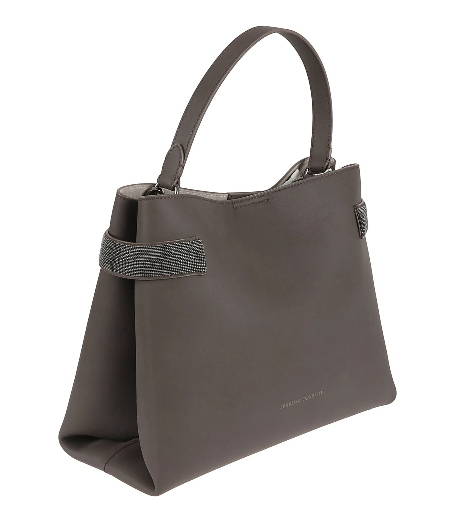 BRUNELLO CUCINELLI Suede Compact Leather Shoulder Bag