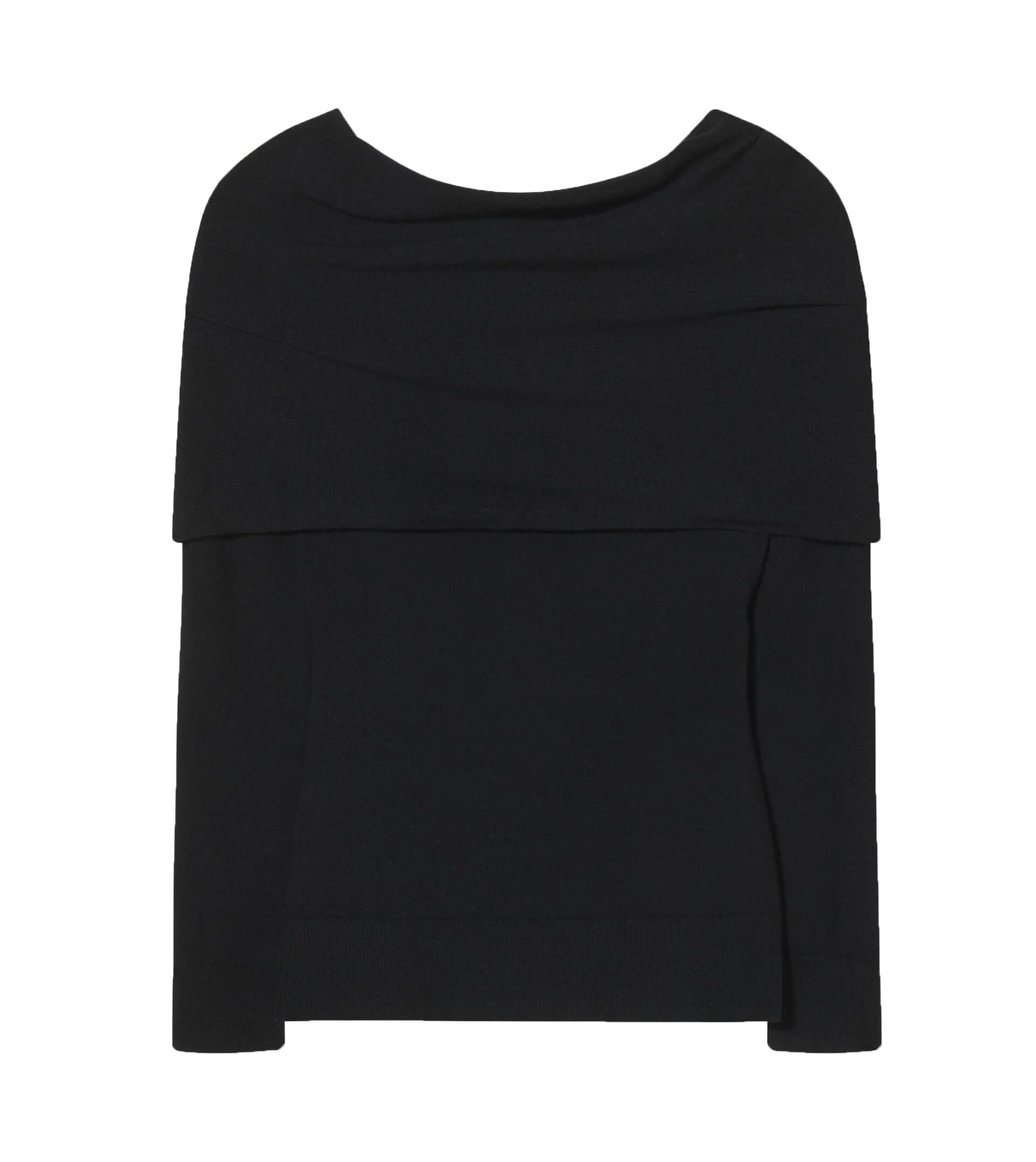 CO COLLECTION Off Shoulder Top Extra-fine Merino Sweater