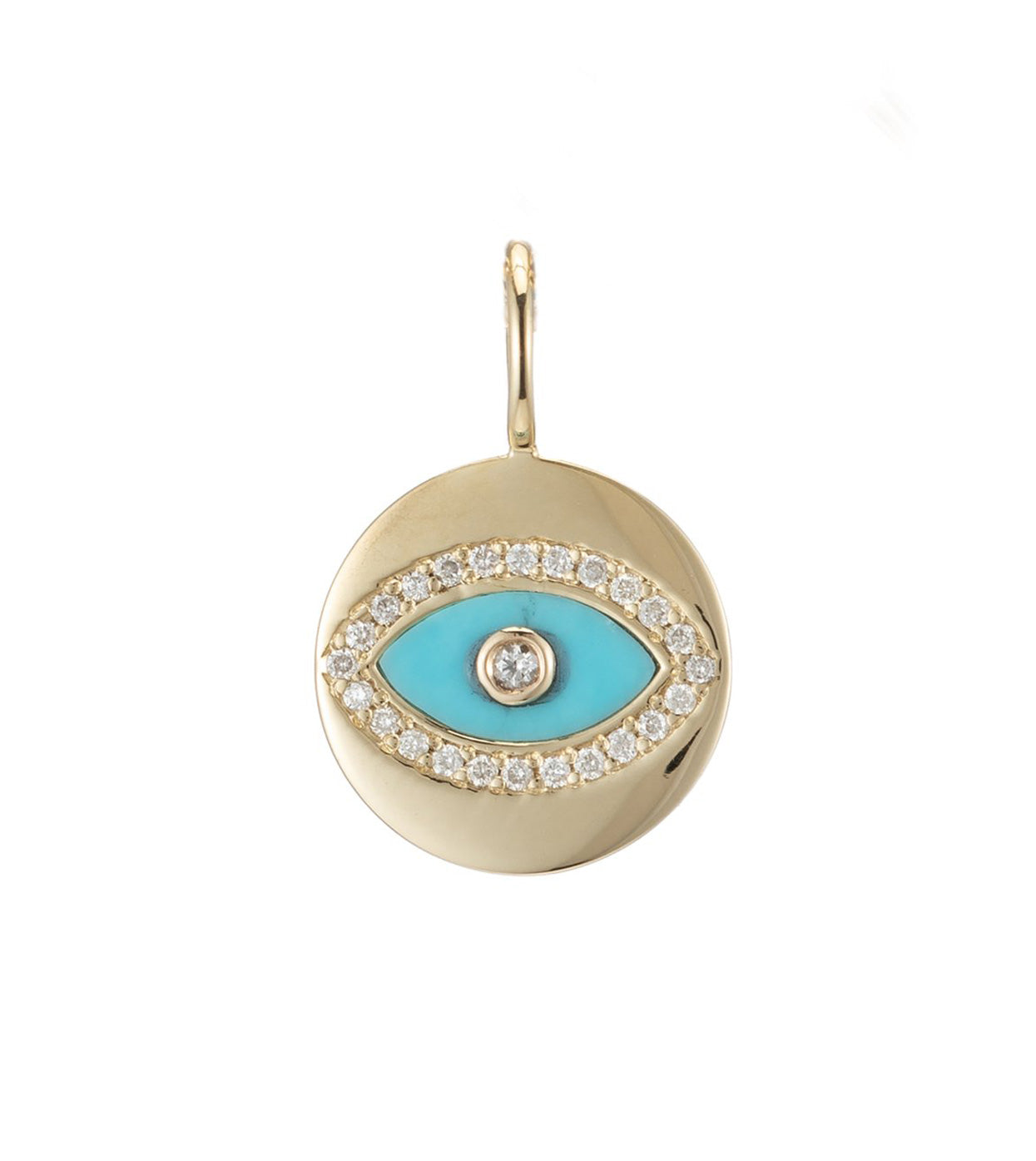 ALI GRACE Turquoise, Gold & Diamond Evil Eye Charm