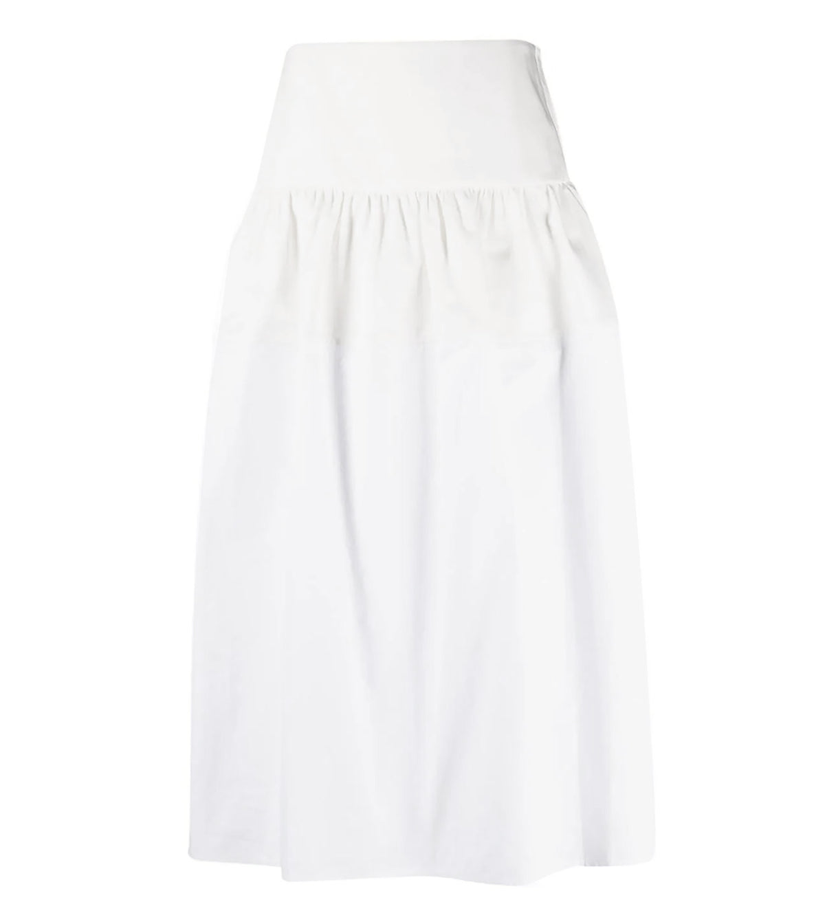 JIL SANDER Long and Relaxed Fit Ivory Skirt | Sam Malouf Authentic Luxury