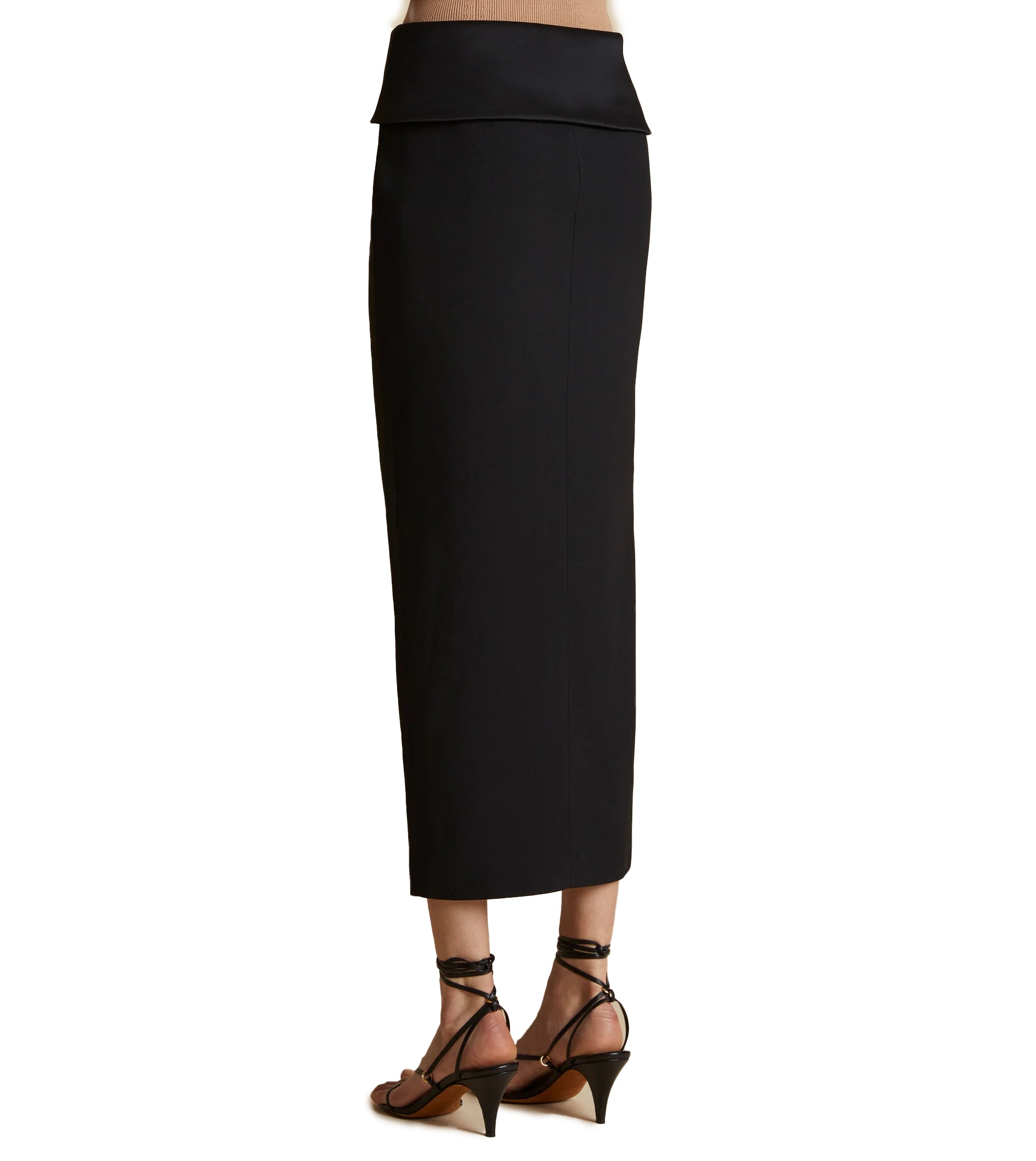 KHAITE Pepita Black Skirt Front Zip Skirt
