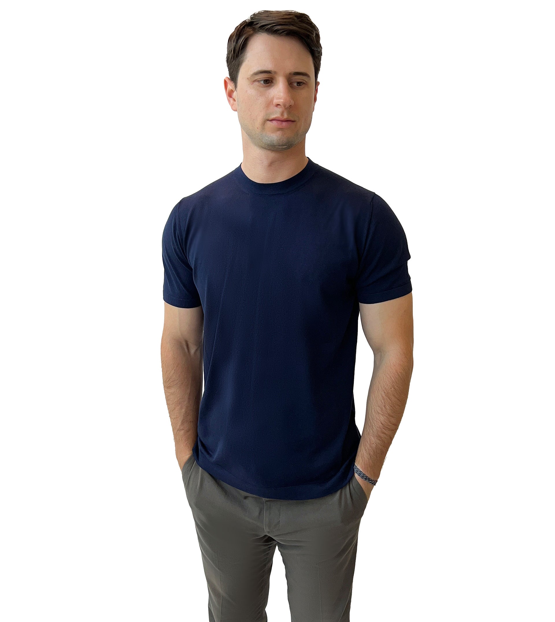 FIORONI CASHMERE Cotton/Cashmere Crewneck T-Shirt +Colors