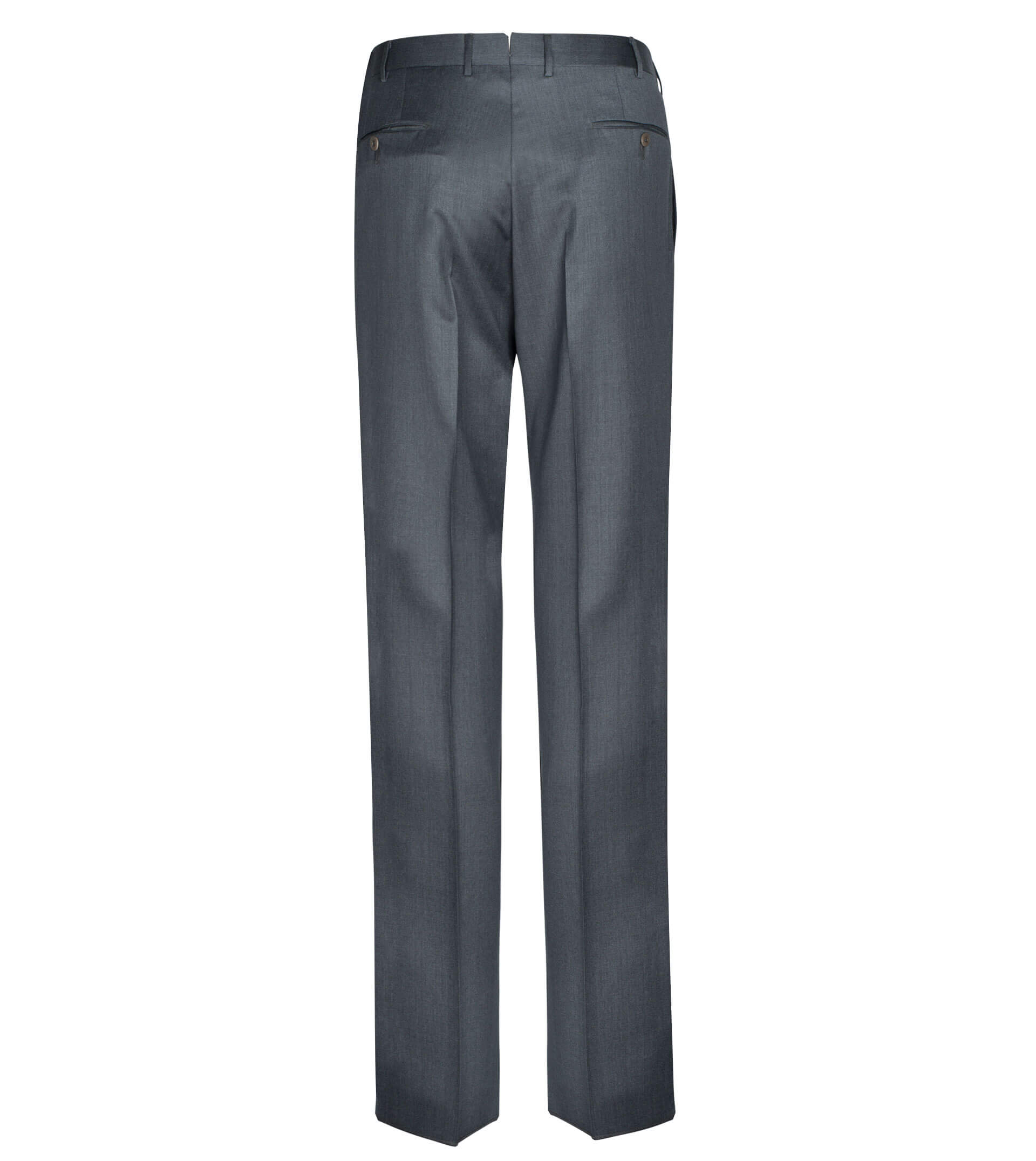 ERMENEGILDO ZEGNA Flat Front Wool Trouser Grey